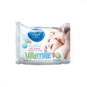 دستمال مرطوب کودک دافی مدل Vita Milk بسته ۲۰ عددی